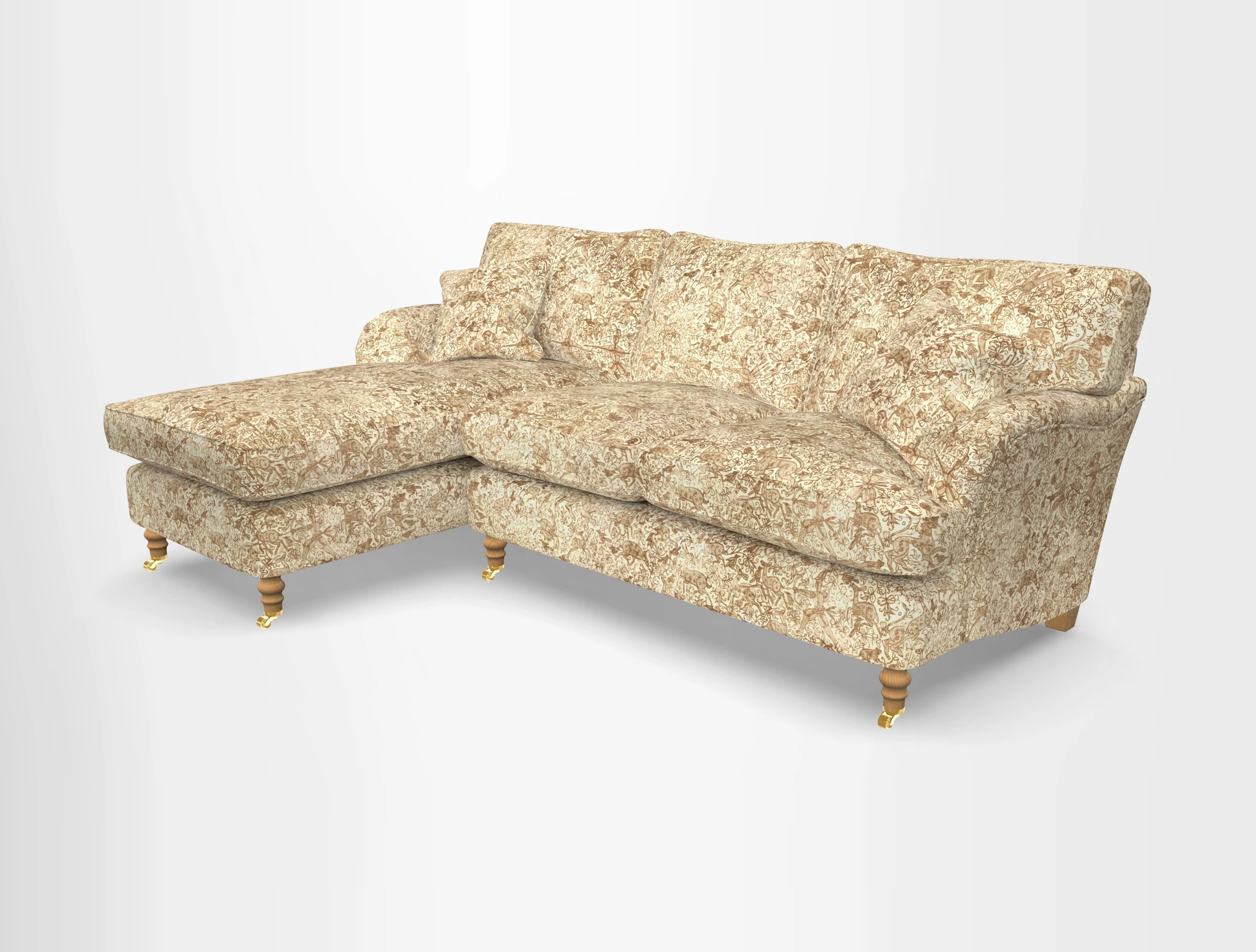 Alwinton chaise LHF in Floral Linen Lela Mystery