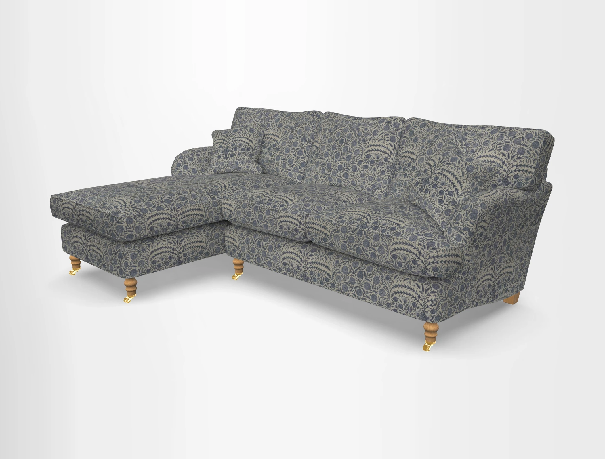 Alwinton chaise LHF in Floral Linen Lela Mystery