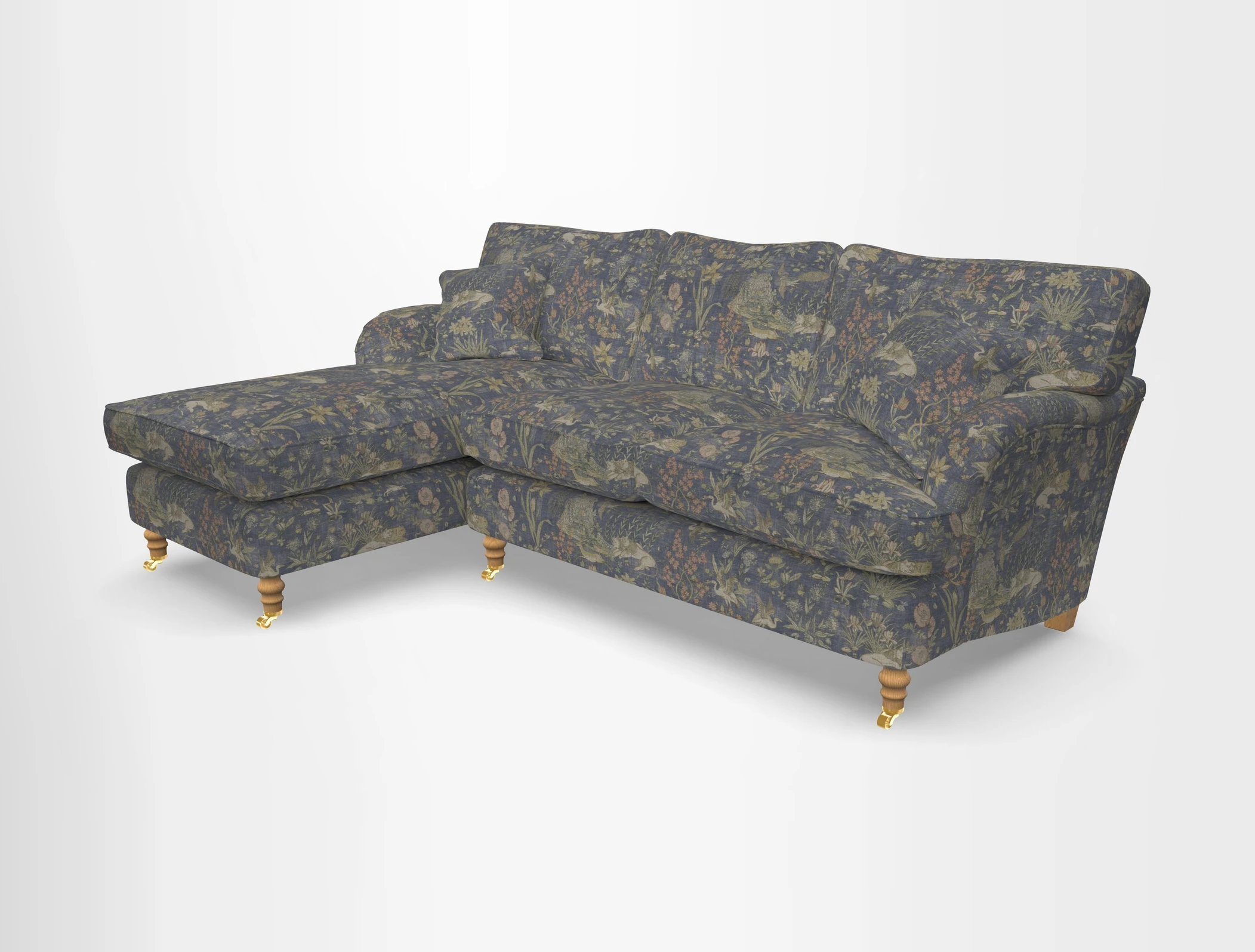 Alwinton chaise LHF in Floral Linen Lela Mystery
