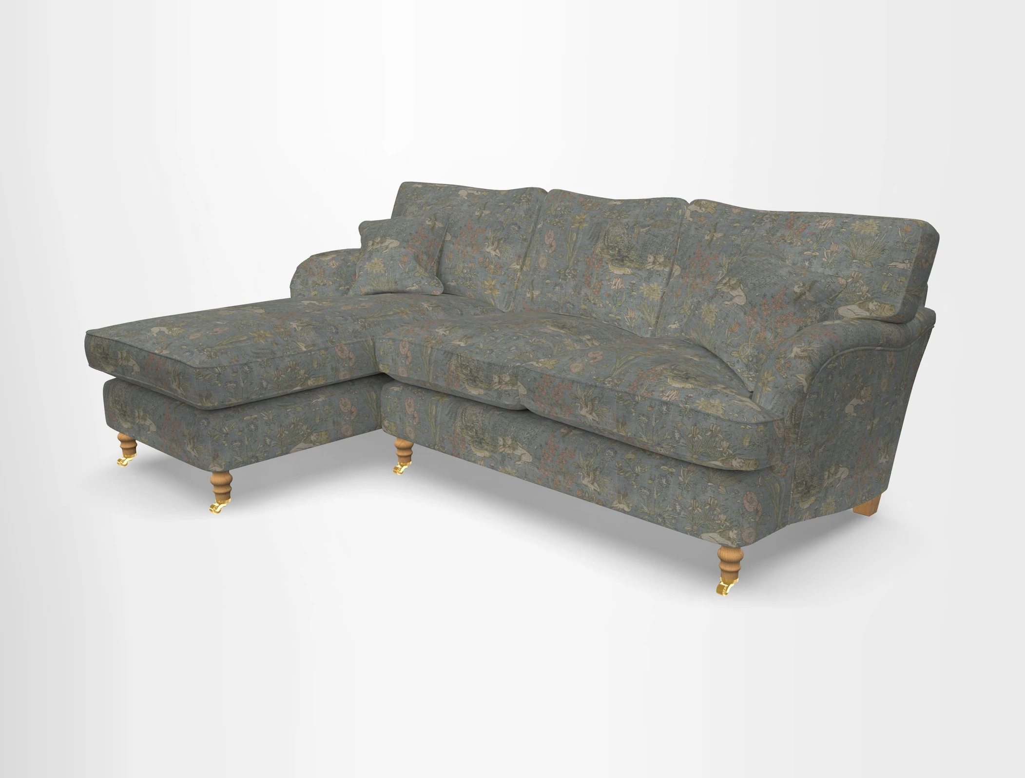 Alwinton chaise LHF in Floral Linen Lela Mystery