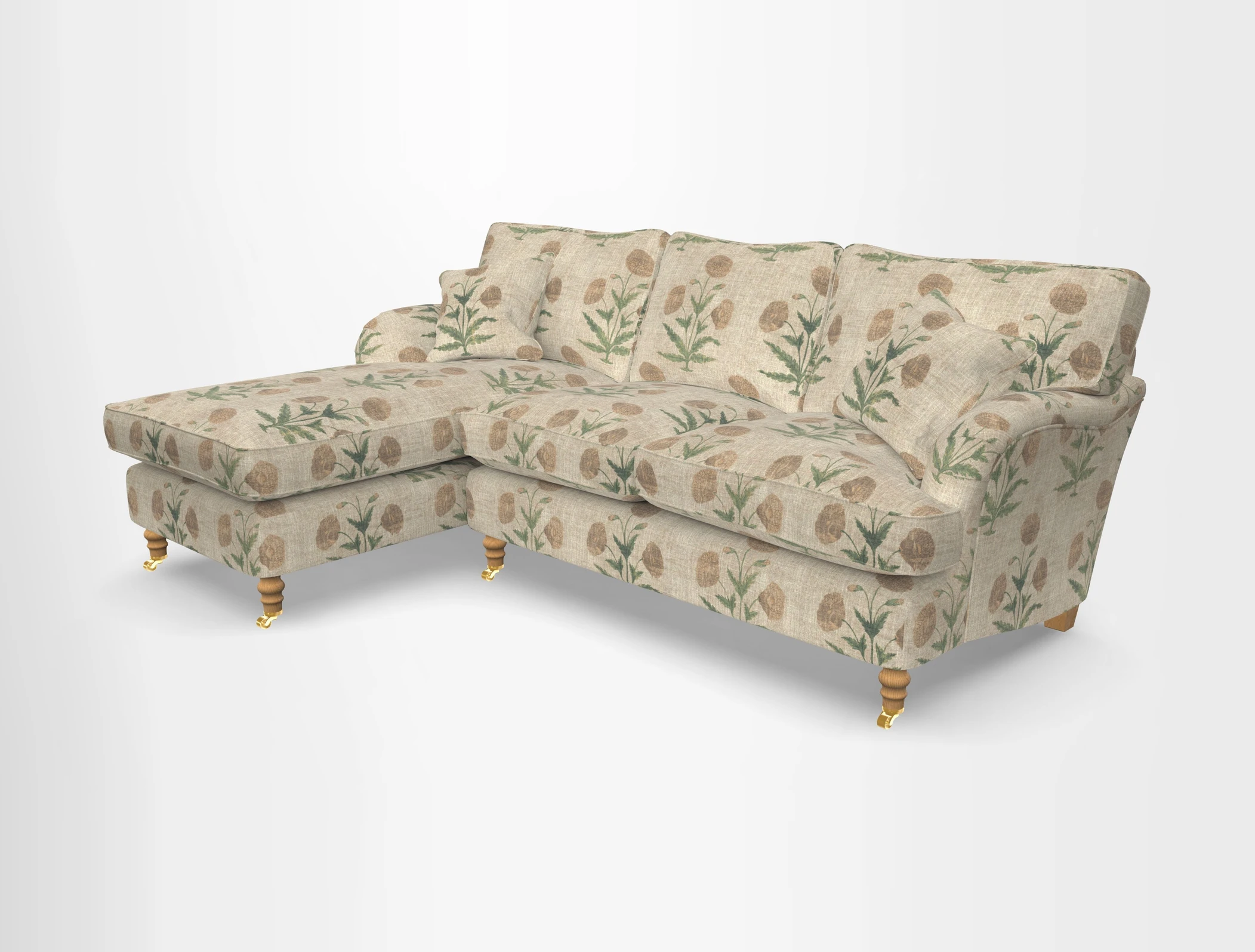 Alwinton chaise LHF in Floral Linen Lela Mystery