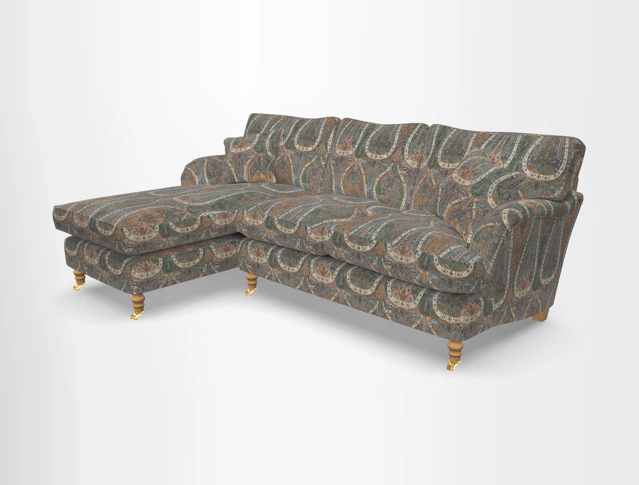 Alwinton chaise LHF in Floral Linen Lela Mystery