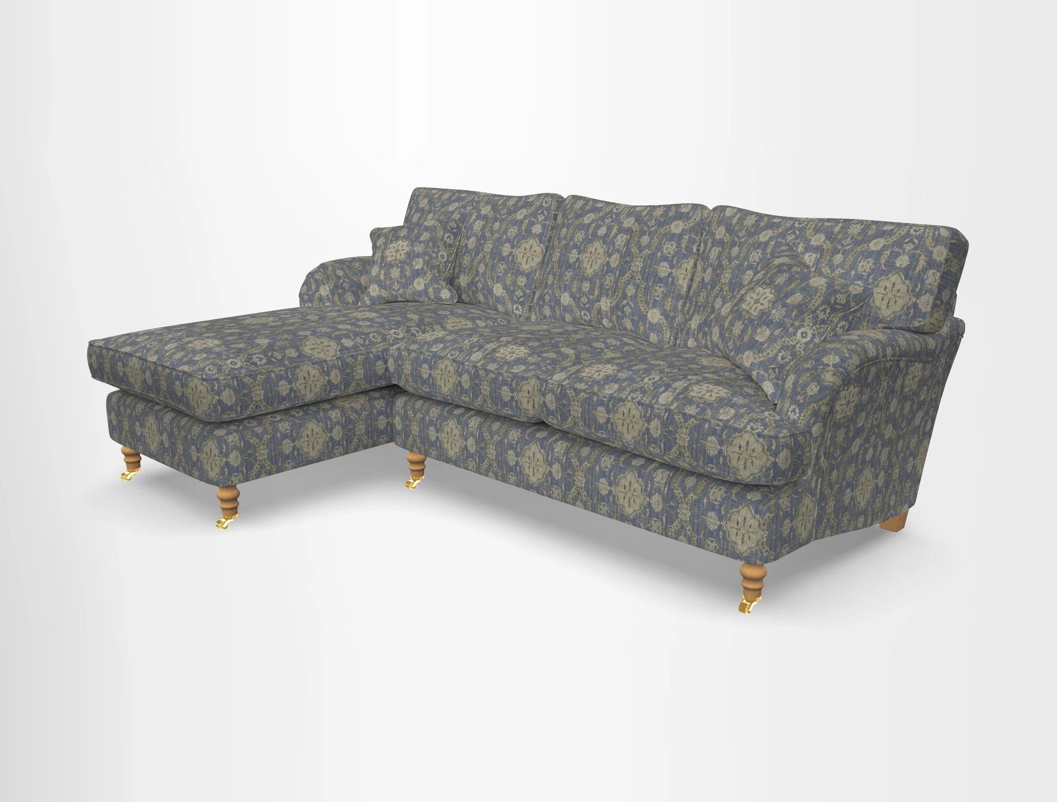 Alwinton chaise LHF in Floral Linen Lela Mystery
