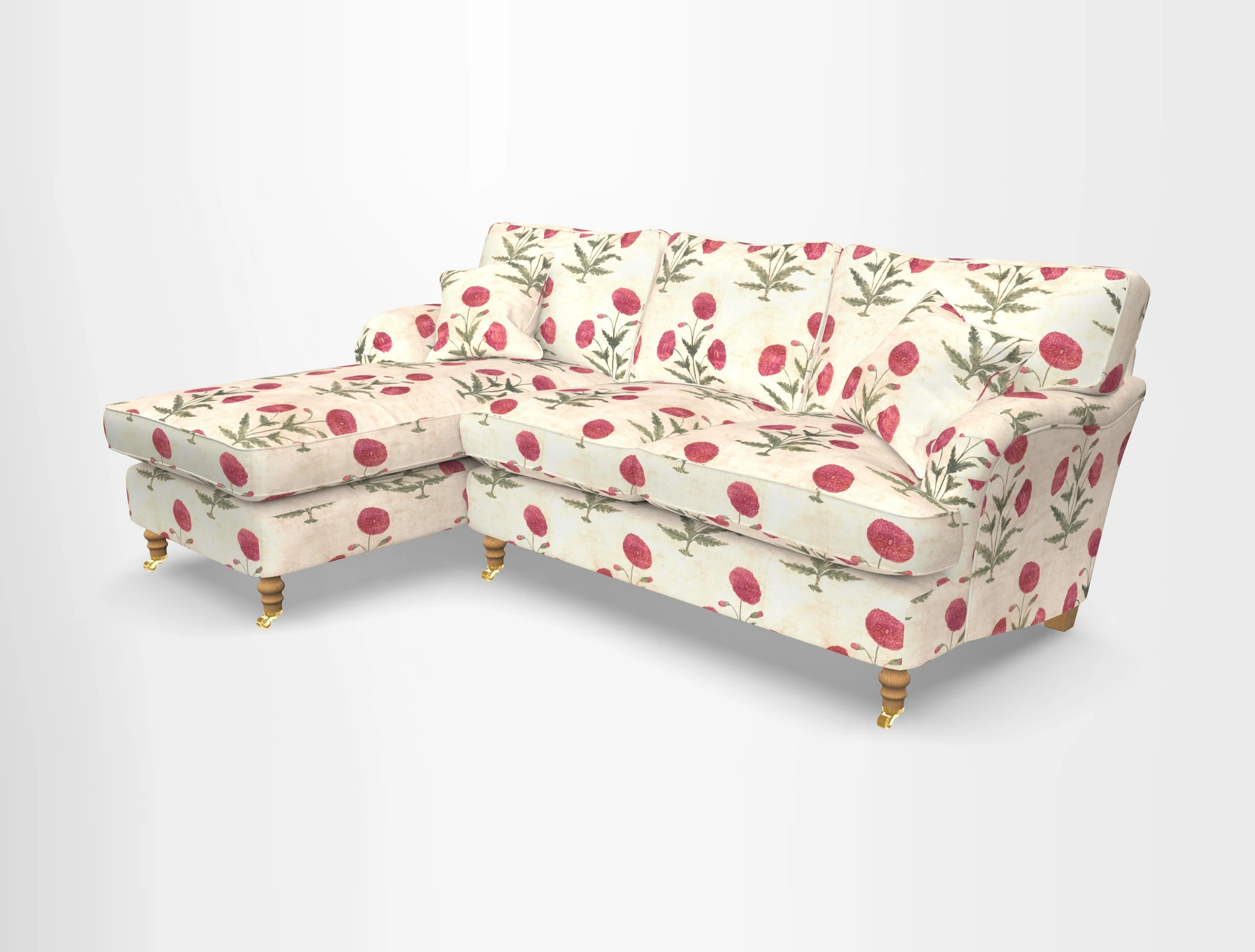 Alwinton chaise LHF in Floral Linen Lela Mystery