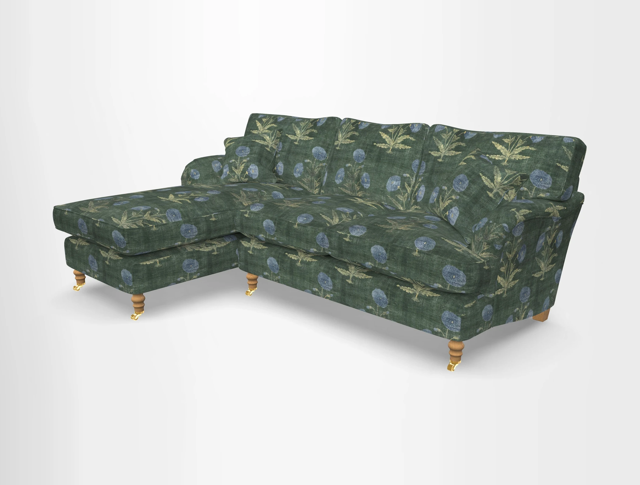 Alwinton chaise LHF in Floral Linen Lela Mystery