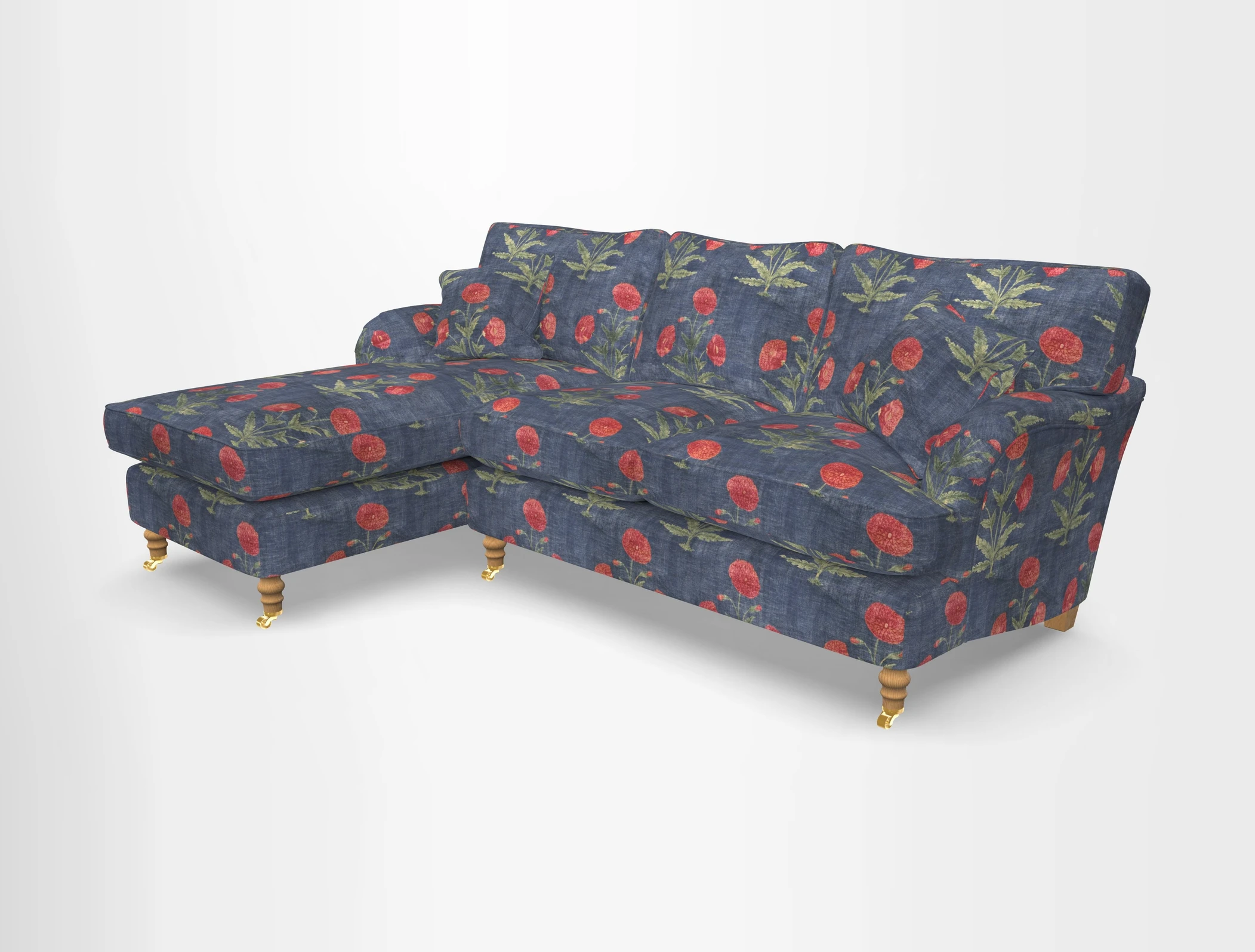 Alwinton chaise LHF in Floral Linen Lela Mystery