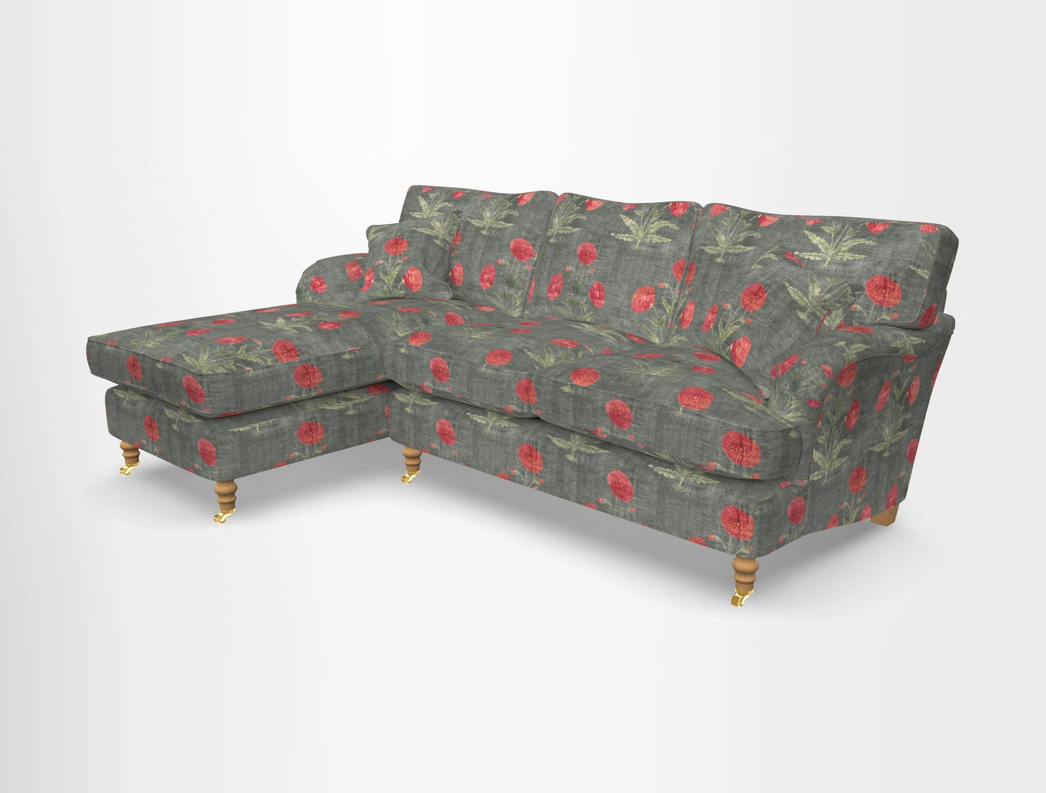 Alwinton chaise LHF in Floral Linen Lela Mystery