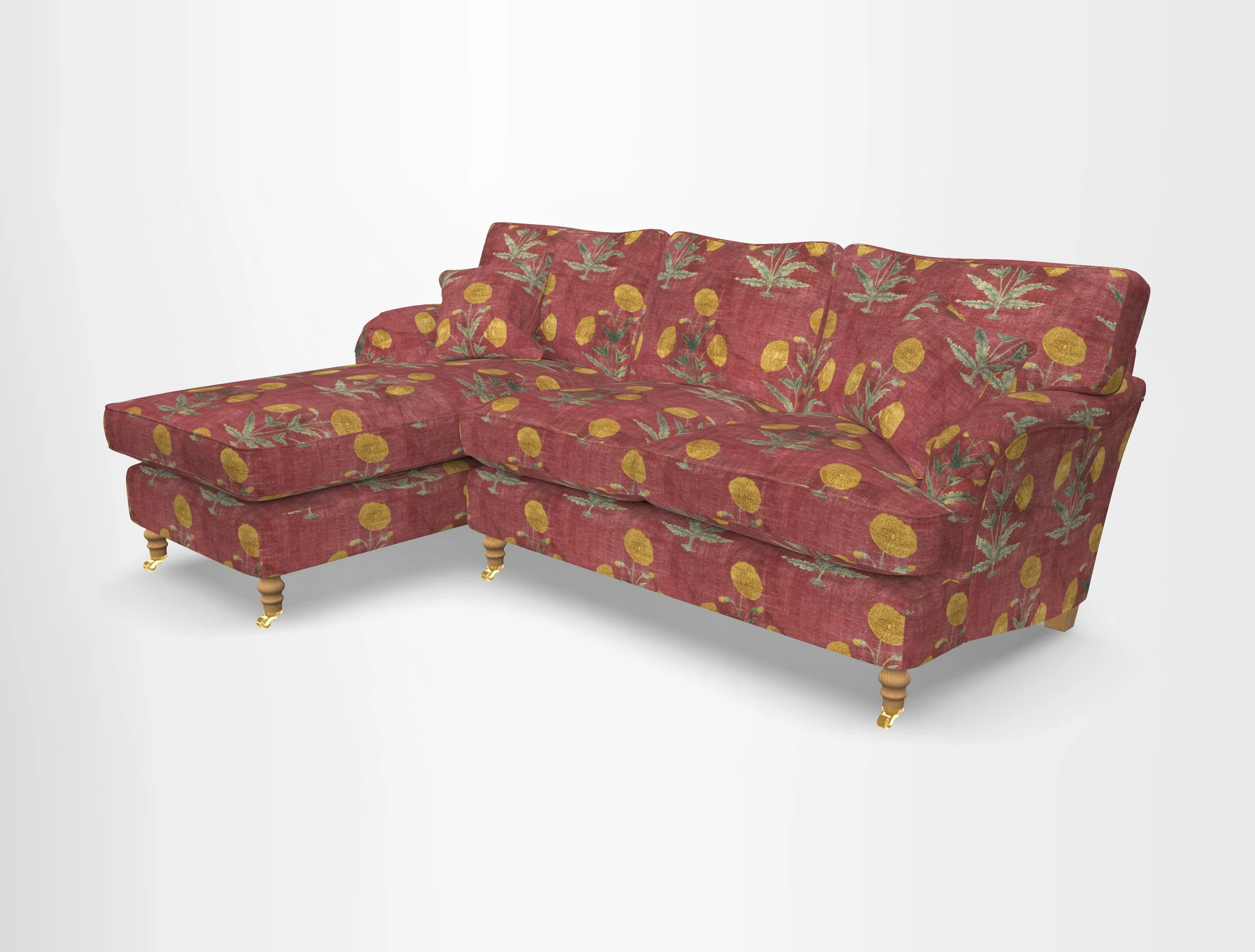 Alwinton chaise LHF in Floral Linen Lela Mystery