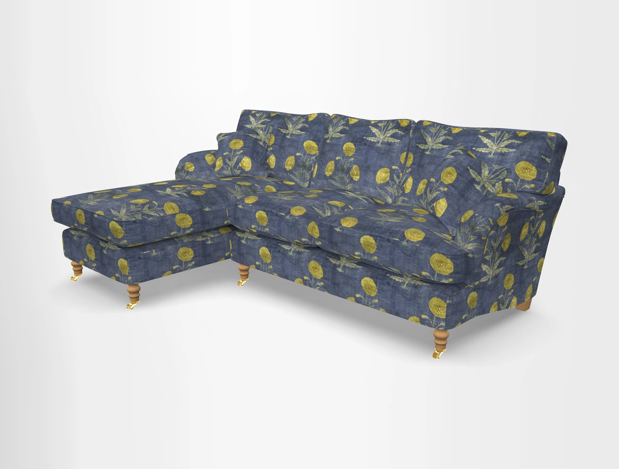 Alwinton chaise LHF in Floral Linen Lela Mystery