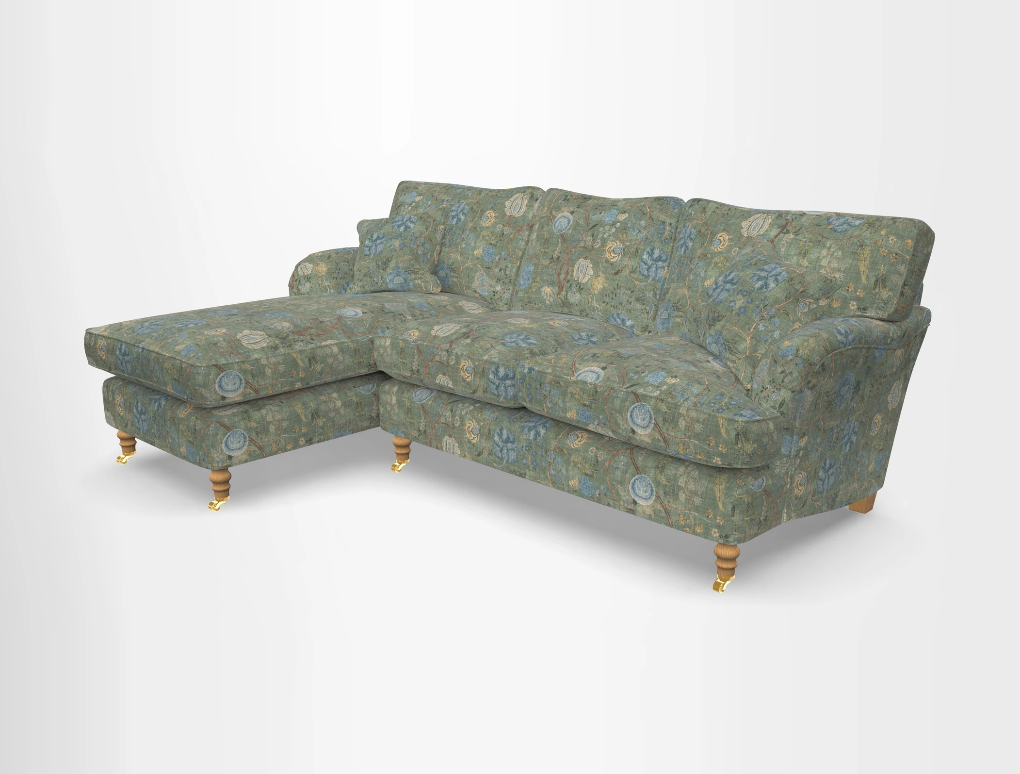 Alwinton chaise LHF in Floral Linen Lela Mystery