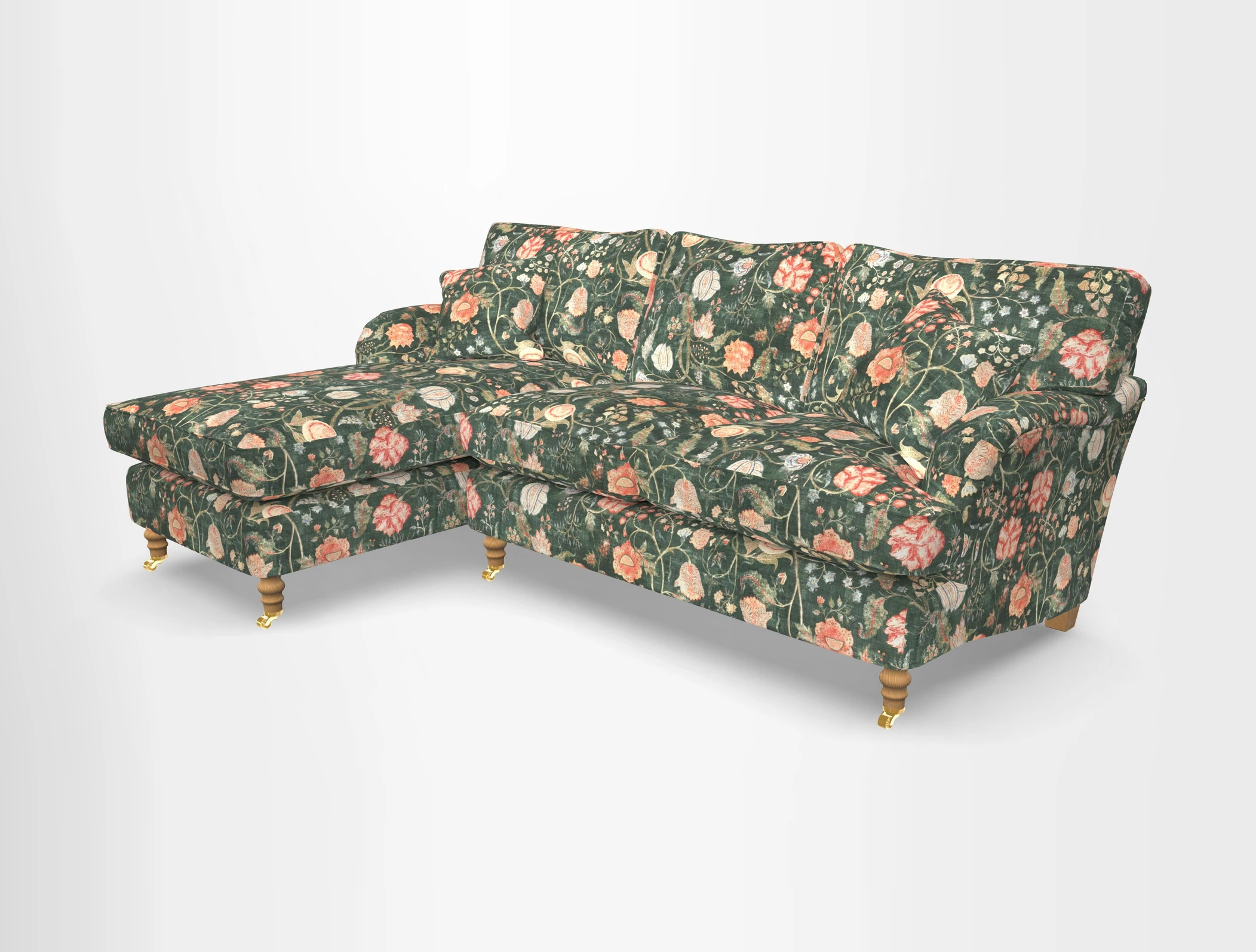 Alwinton chaise LHF in Floral Linen Lela Mystery