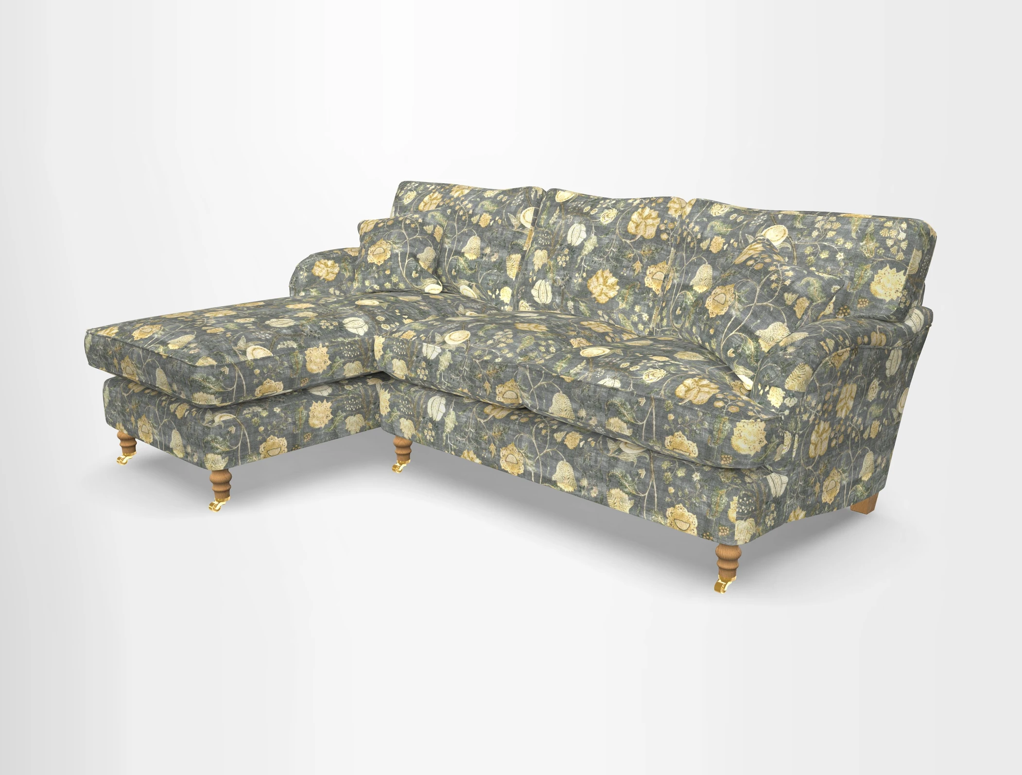 Alwinton chaise LHF in Floral Linen Lela Mystery