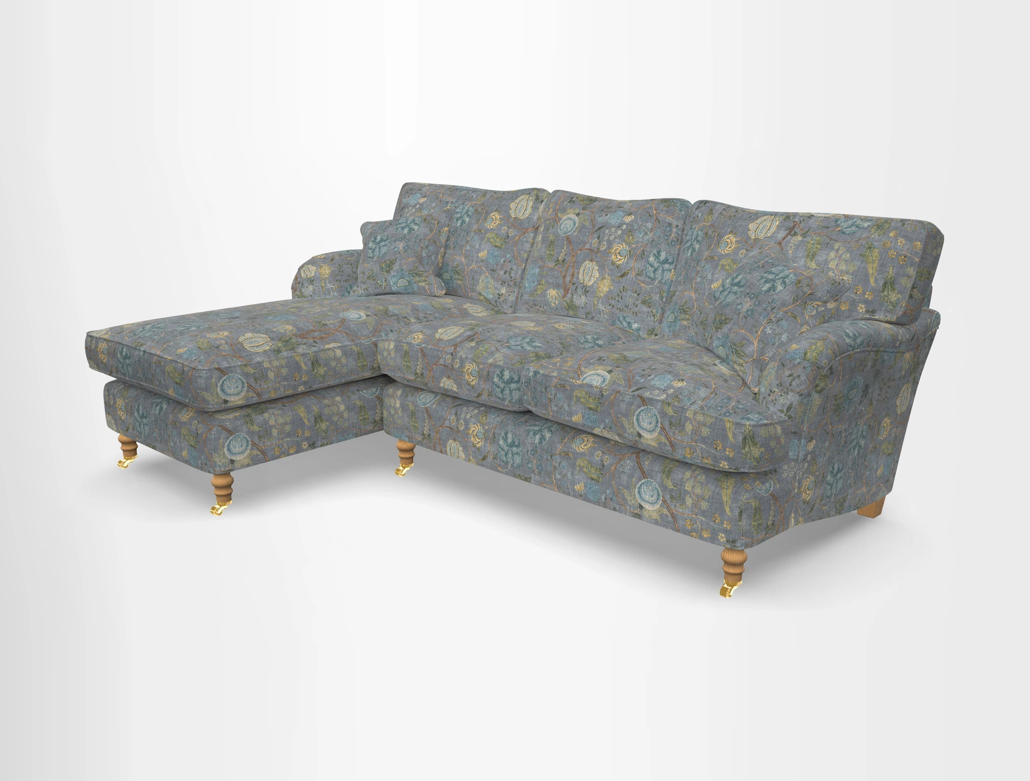 Alwinton chaise LHF in Floral Linen Lela Mystery