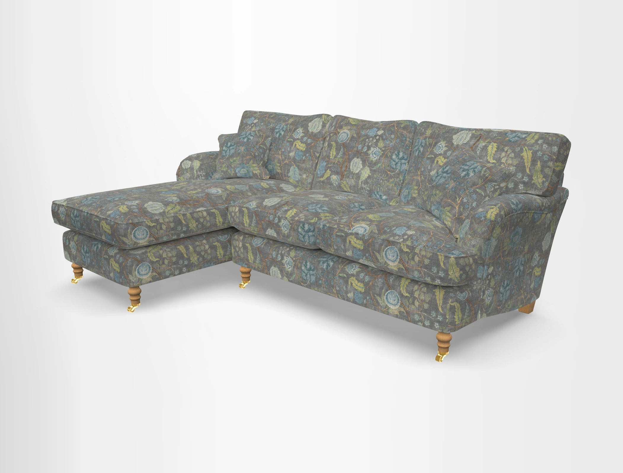 Alwinton chaise LHF in Floral Linen Lela Mystery