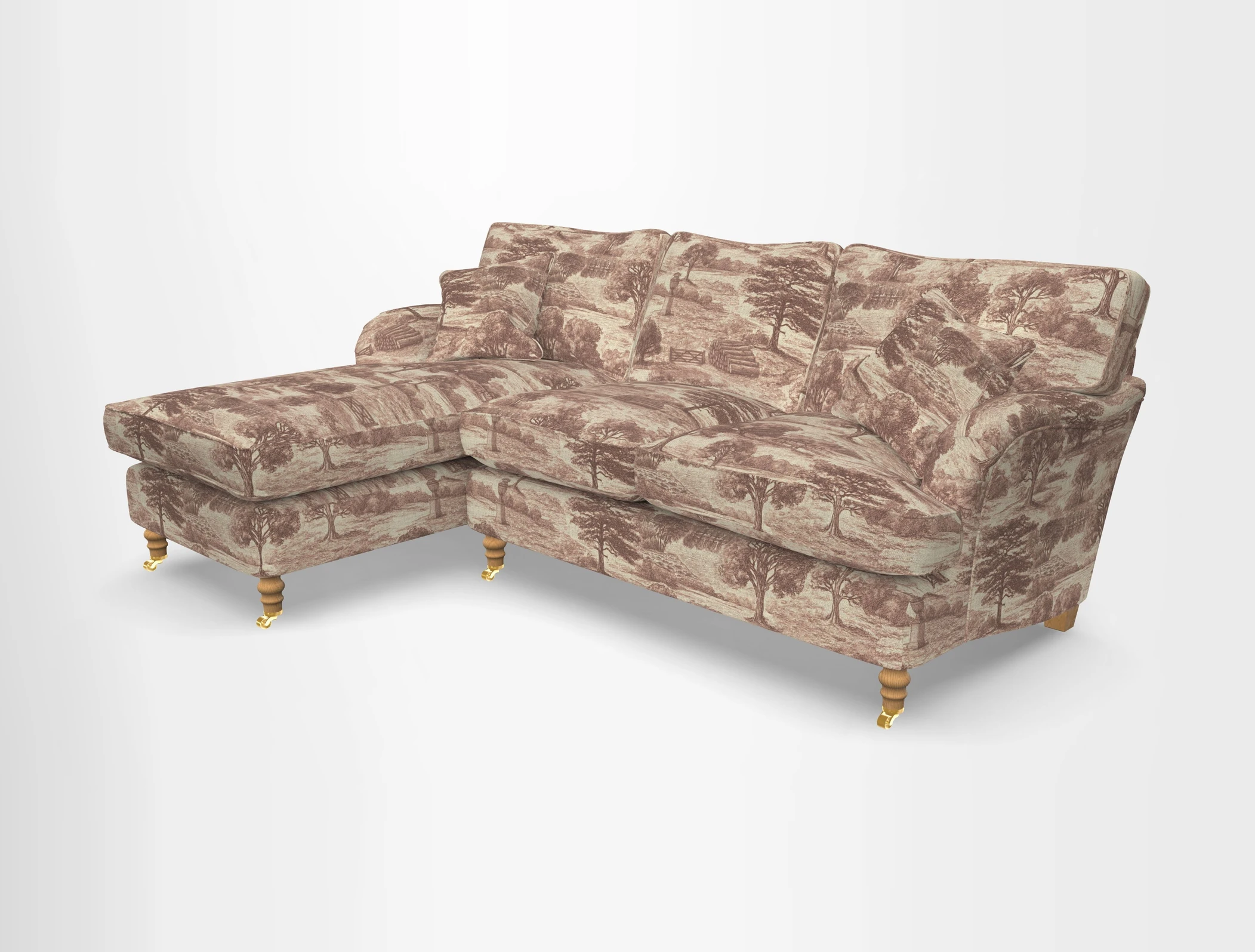 Alwinton chaise LHF in Floral Linen Lela Mystery