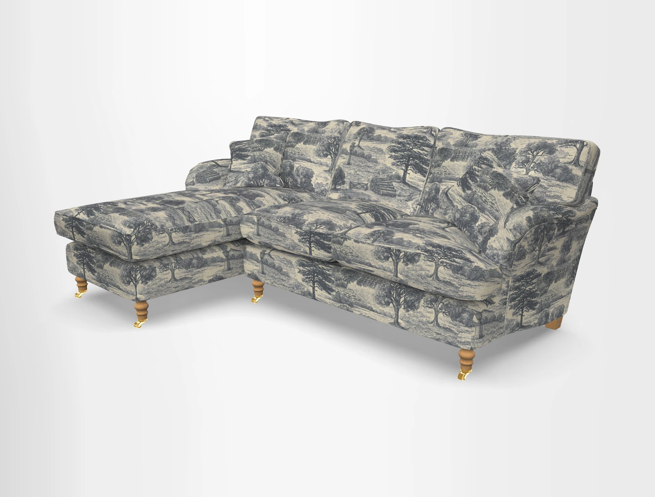 Alwinton chaise LHF in Floral Linen Lela Mystery