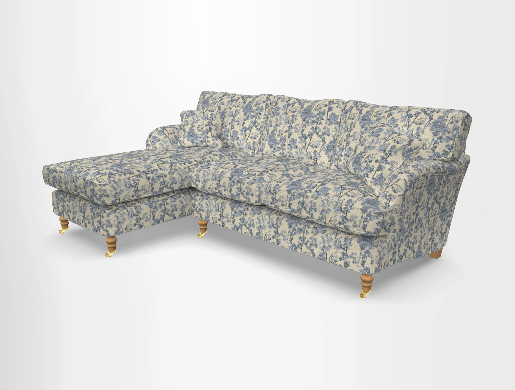 Alwinton chaise LHF in Floral Linen Lela Mystery
