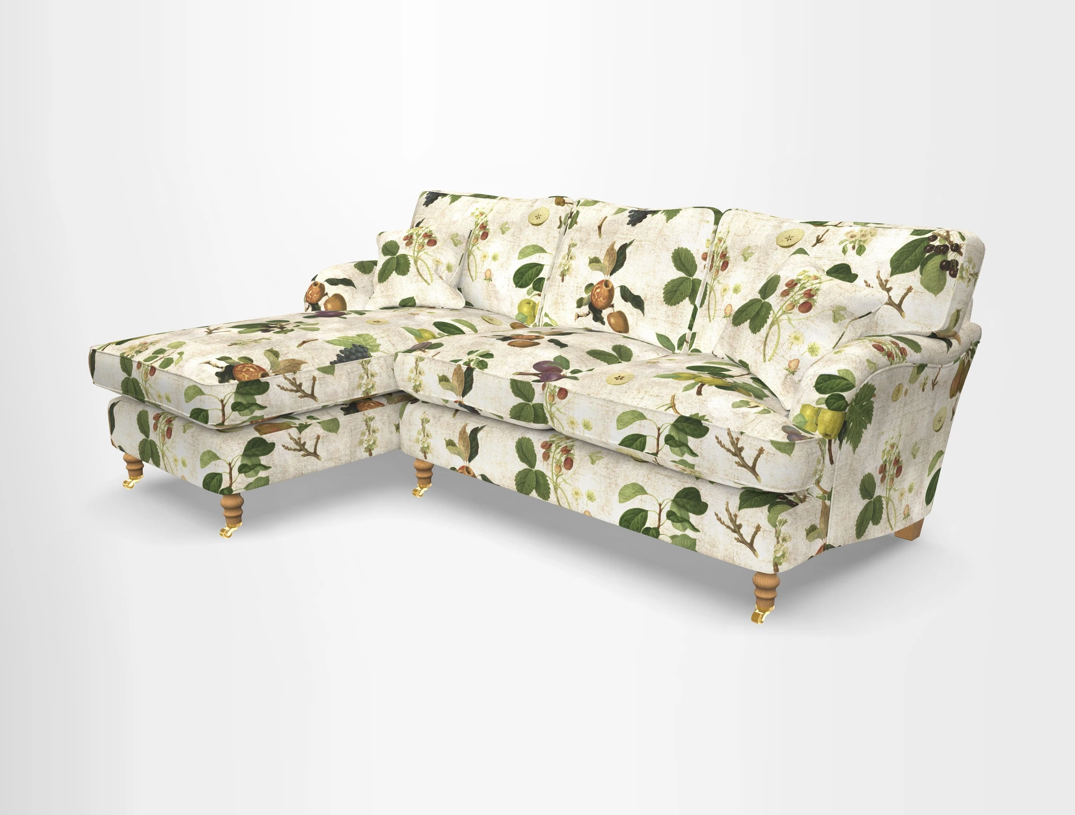 Alwinton chaise LHF in Floral Linen Lela Mystery