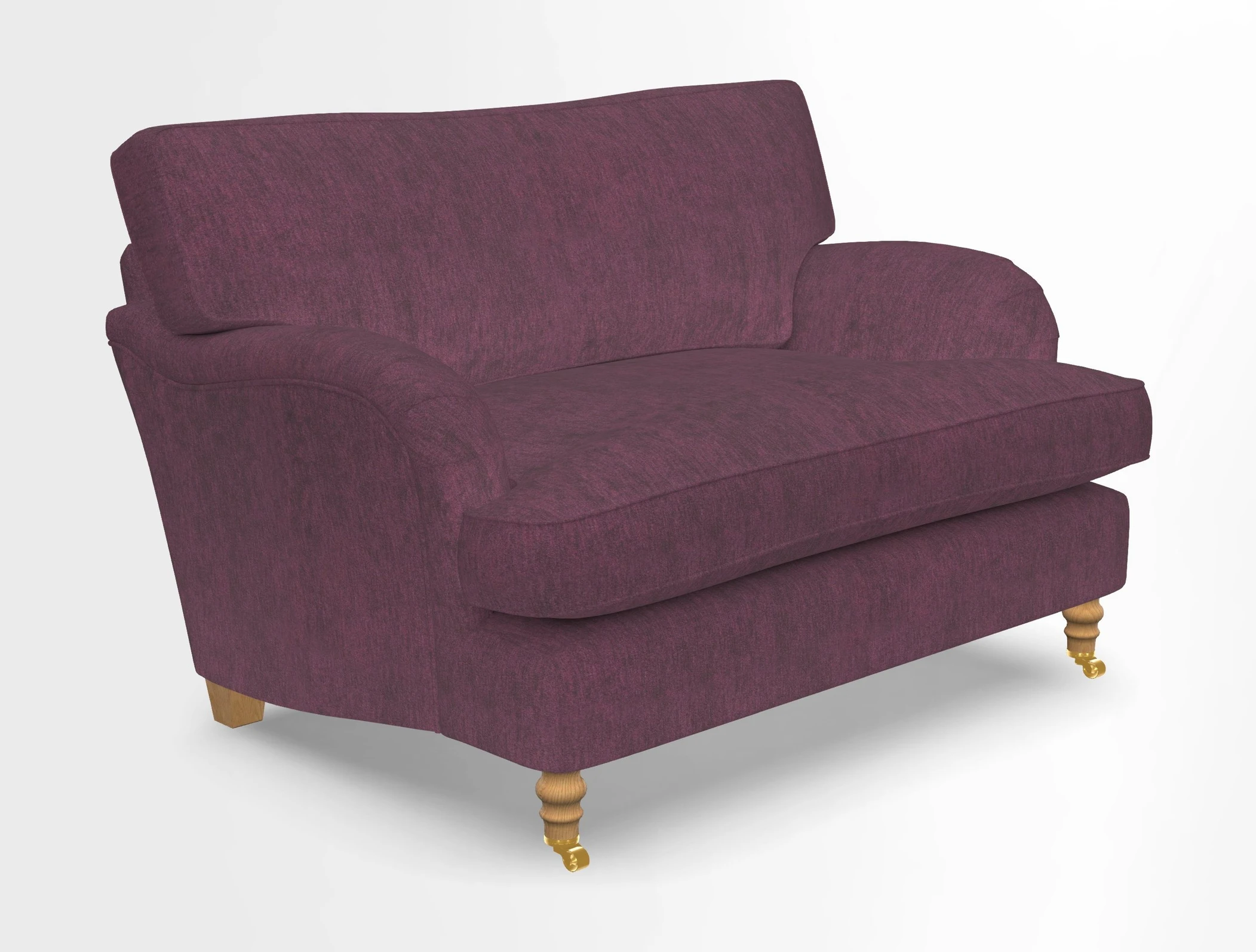 Alwinton snuggler in Lumino Velvet Wine