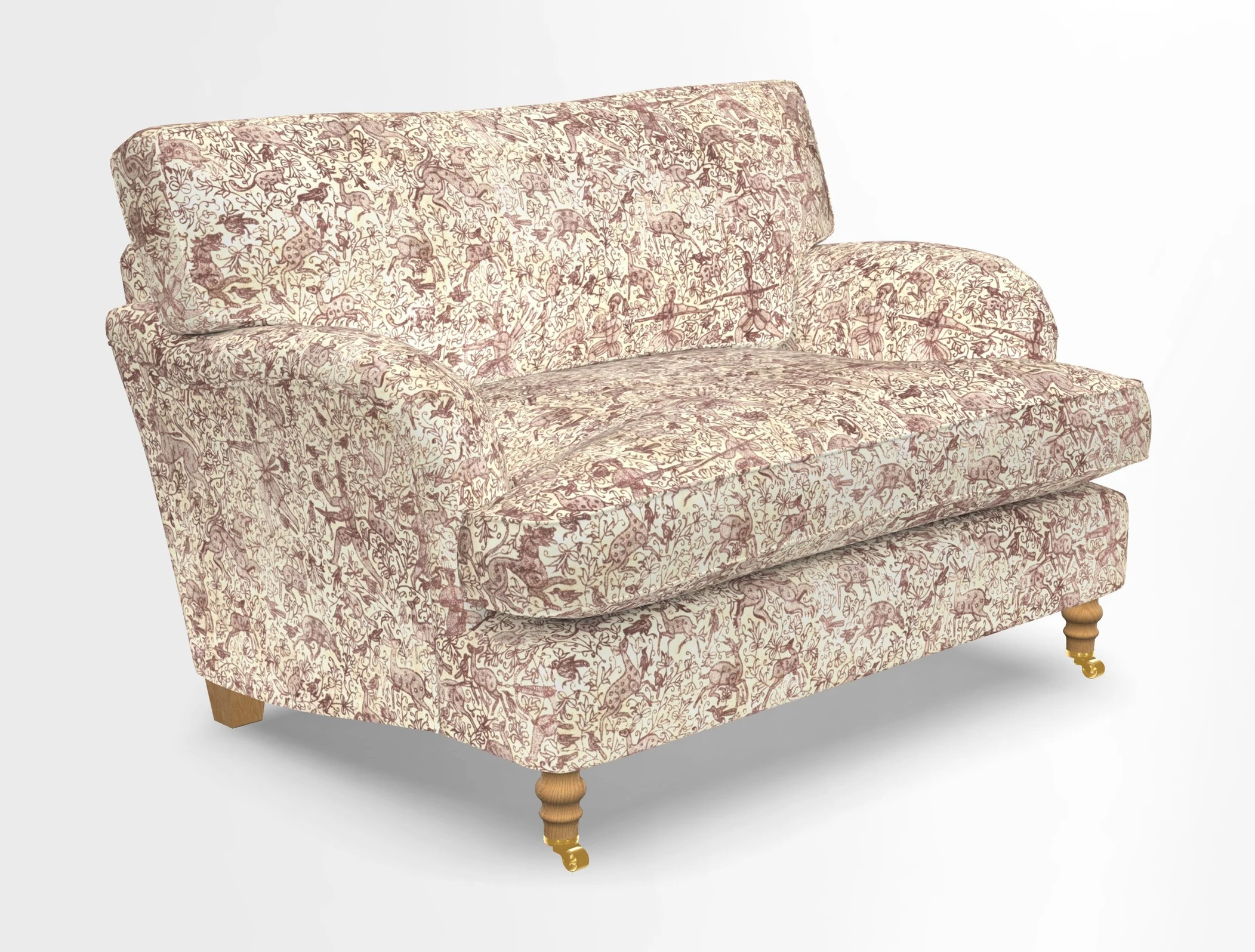 Alwinton snuggler in Lumino Velvet Wine