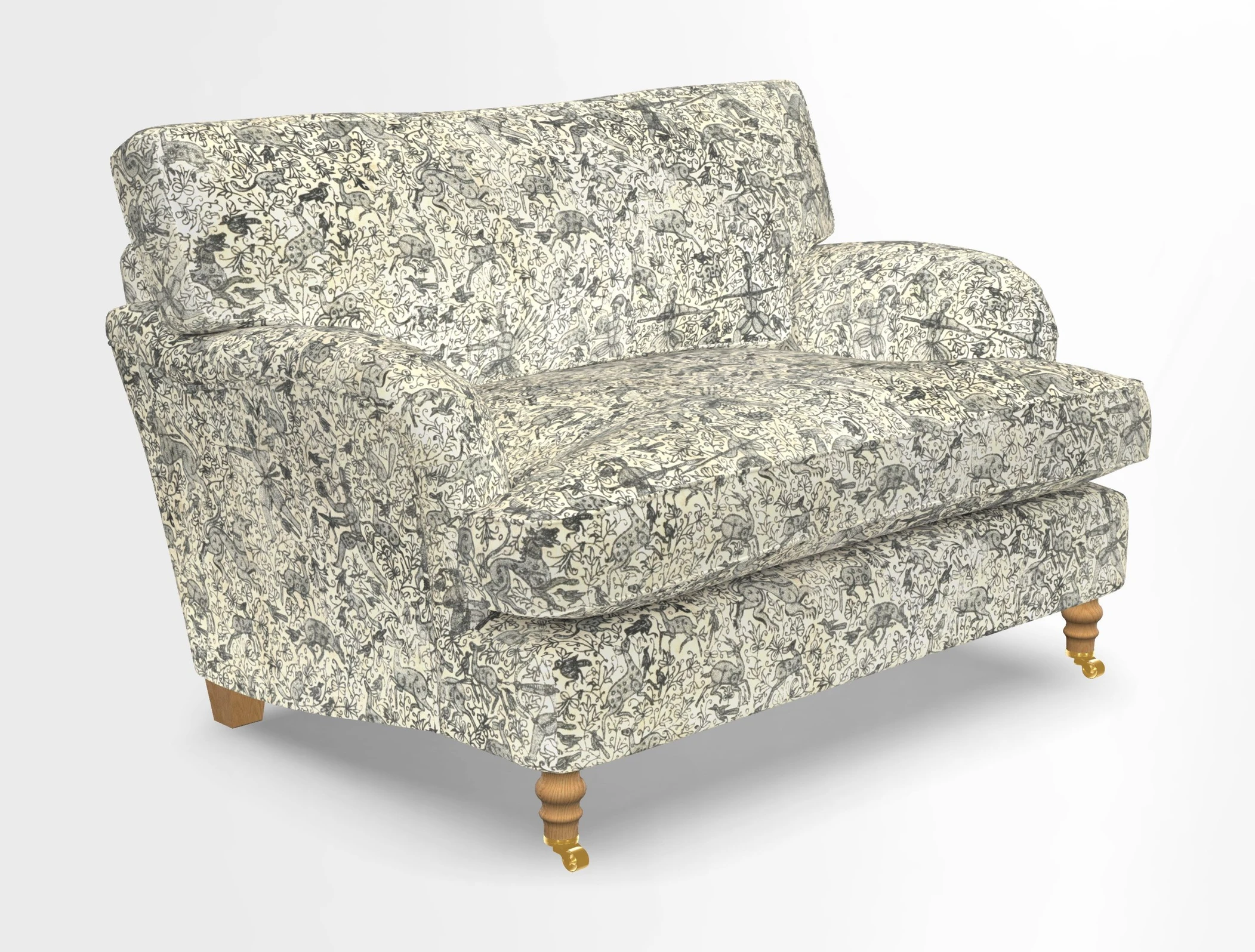 Alwinton snuggler in Lumino Velvet Wine