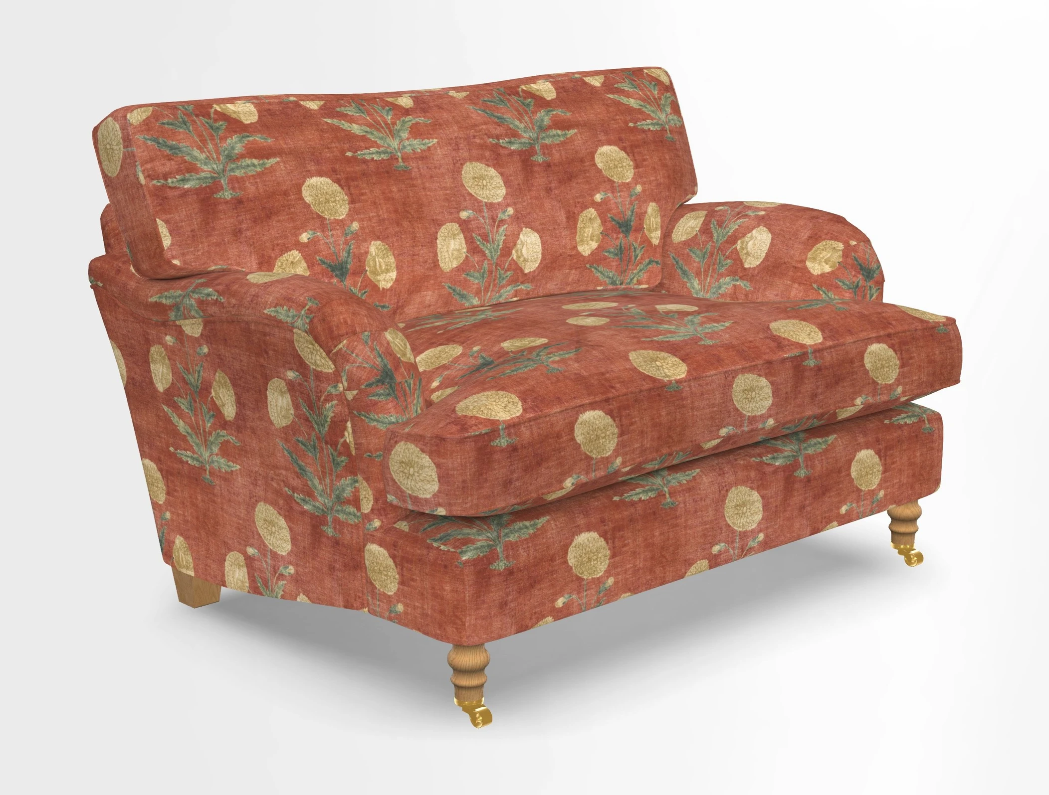 Alwinton snuggler in Lumino Velvet Wine