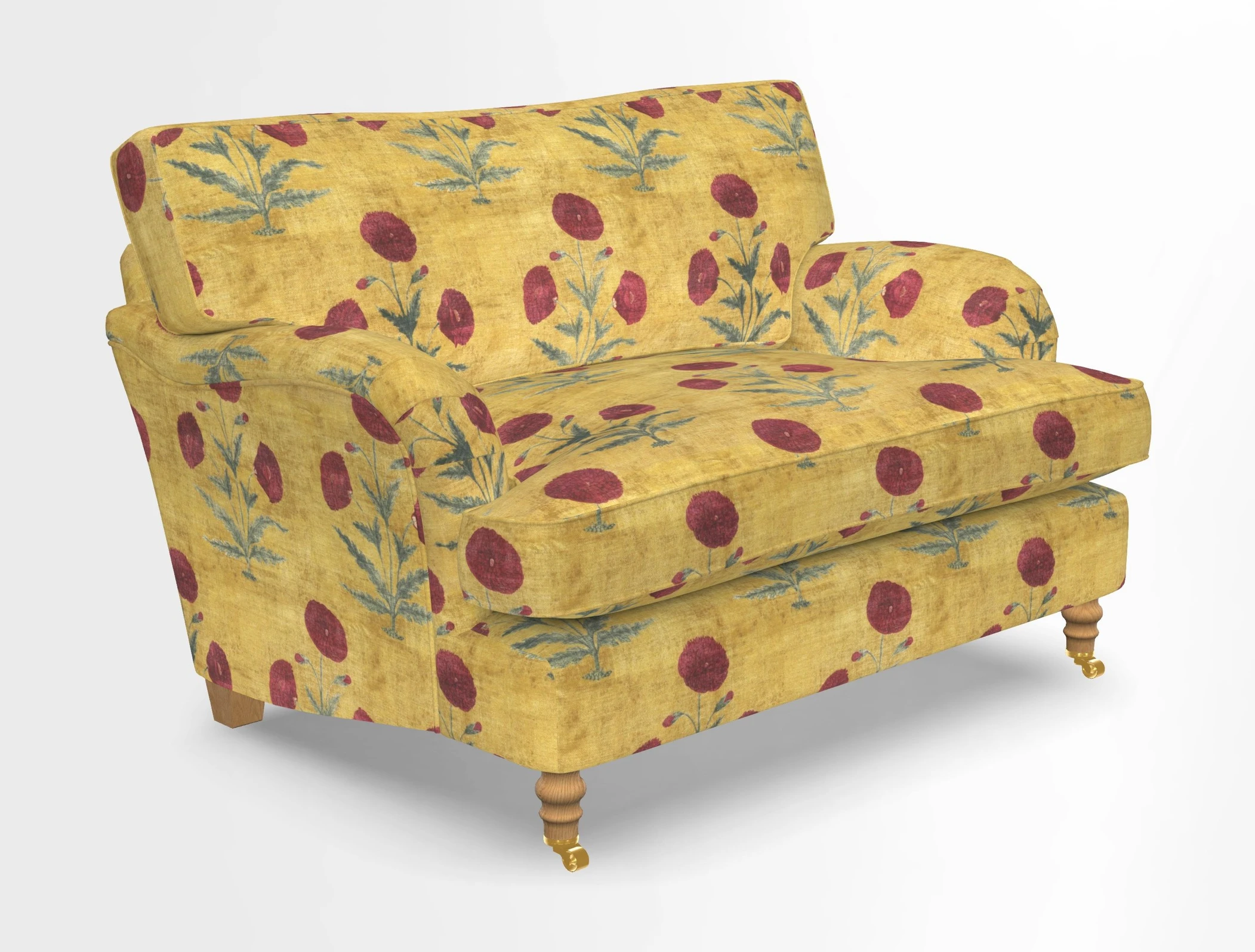 Alwinton snuggler in Lumino Velvet Wine