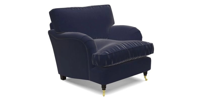 Alwinton Chair in Linwood Tango Velvet Sapphire