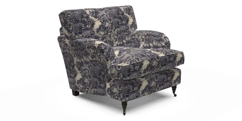 Alwinton Chair in Linwood Tango Velvet Sapphire