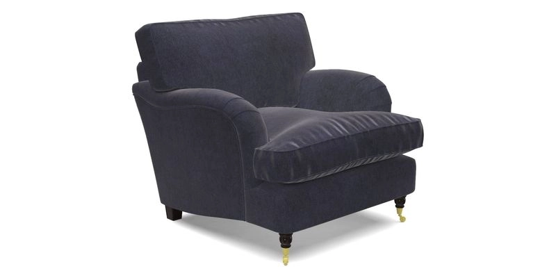 Alwinton Chair in Linwood Tango Velvet Sapphire