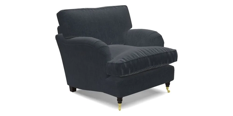 Alwinton Chair in Linwood Tango Velvet Sapphire