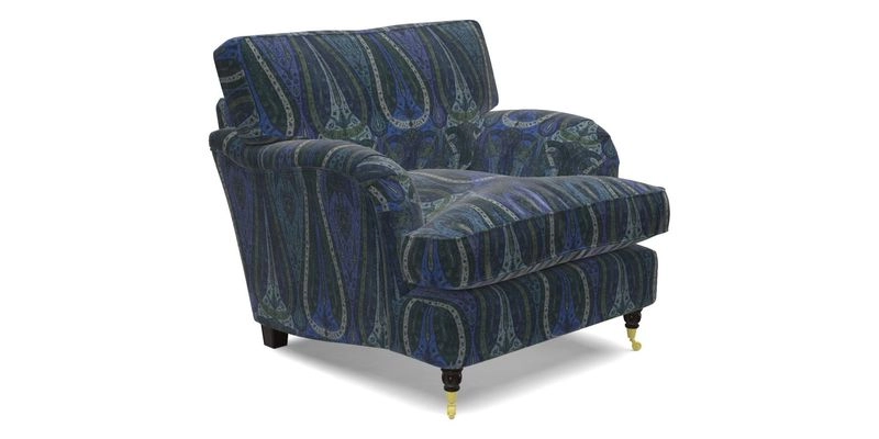 Alwinton Chair in Linwood Tango Velvet Sapphire