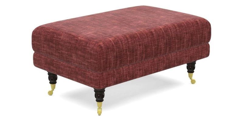 Alwinton Small Footstool In Bluebellgray Petite Mode & Haresfield 2.5 seater sofa In Linwood Omega Velvet 25 Pink