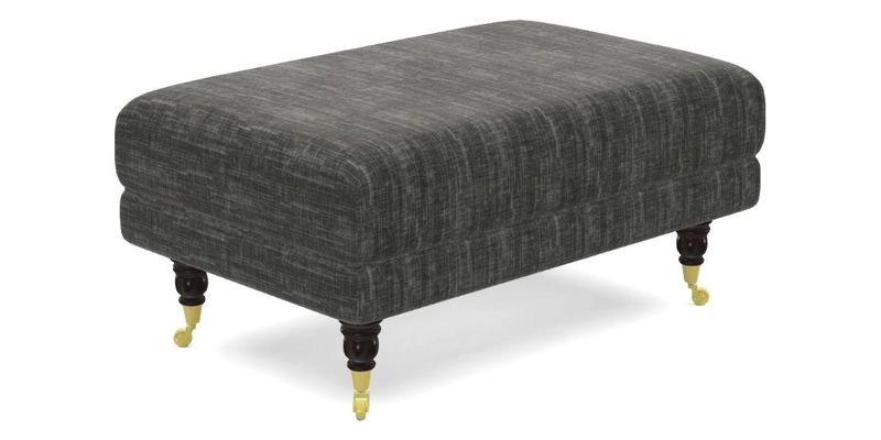 Alwinton Small Footstool In Bluebellgray Petite Mode & Haresfield 2.5 seater sofa In Linwood Omega Velvet 25 Pink