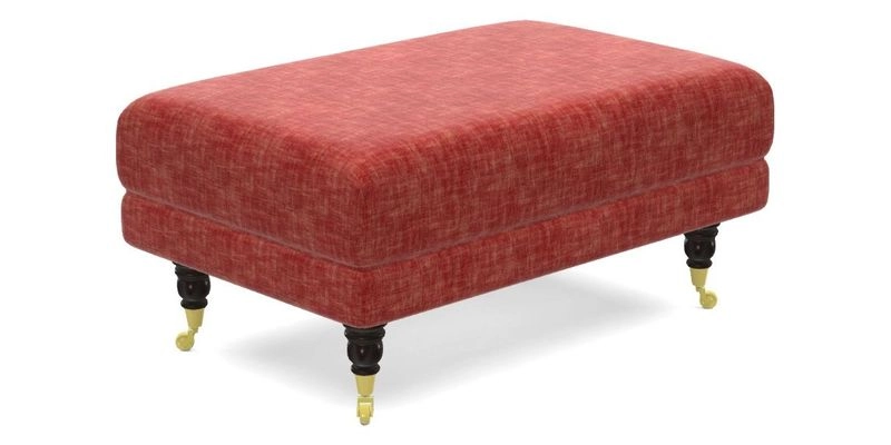 Alwinton Small Footstool In Bluebellgray Petite Mode & Haresfield 2.5 seater sofa In Linwood Omega Velvet 25 Pink Alwinton Small Footstool In Bluebellgray Petite Mode & Haresfield 2.5 seater sofa In Linwood Omega Velvet 25 Pink