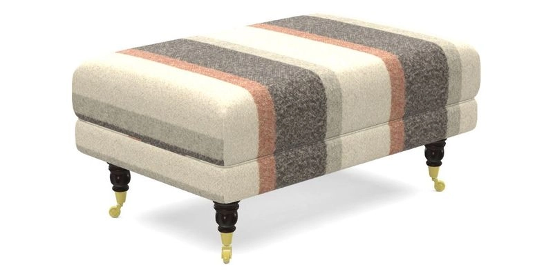 Alwinton Small Footstool In Bluebellgray Petite Mode & Haresfield 2.5 seater sofa In Linwood Omega Velvet 25 Pink