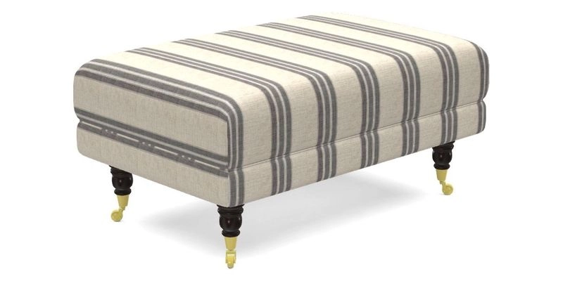 Alwinton Small Footstool In Bluebellgray Petite Mode & Haresfield 2.5 seater sofa In Linwood Omega Velvet 25 Pink