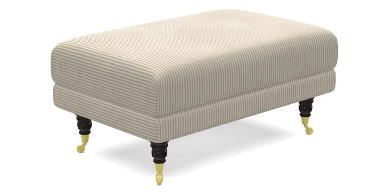 Alwinton Small Footstool In Bluebellgray Petite Mode & Haresfield 2.5 seater sofa In Linwood Omega Velvet 25 Pink
