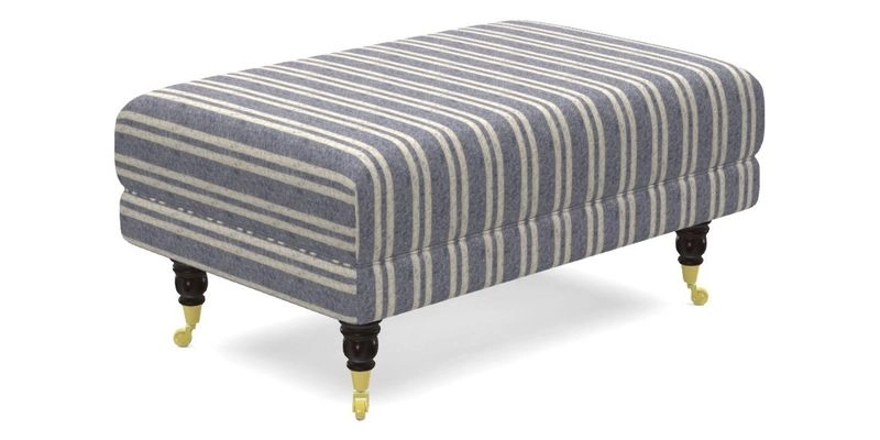 Alwinton Small Footstool In Bluebellgray Petite Mode & Haresfield 2.5 seater sofa In Linwood Omega Velvet 25 Pink