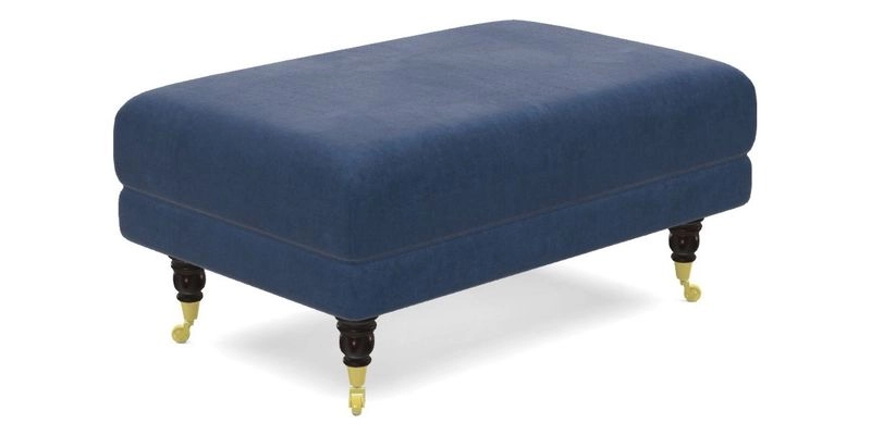 Alwinton Small Footstool In Bluebellgray Petite Mode & Haresfield 2.5 seater sofa In Linwood Omega Velvet 25 Pink