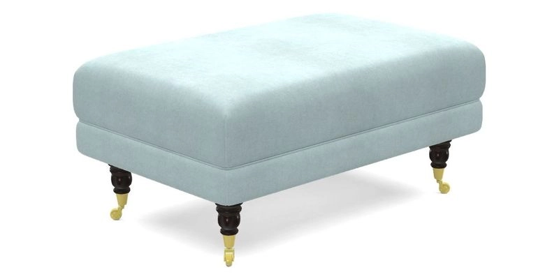 Alwinton Small Footstool In Bluebellgray Petite Mode & Haresfield 2.5 seater sofa In Linwood Omega Velvet 25 Pink