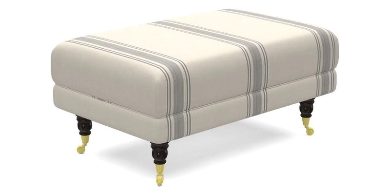 Alwinton Small Footstool In Bluebellgray Petite Mode & Haresfield 2.5 seater sofa In Linwood Omega Velvet 25 Pink