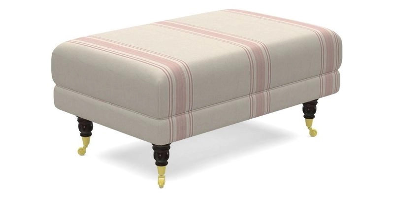 Alwinton Small Footstool In Bluebellgray Petite Mode & Haresfield 2.5 seater sofa In Linwood Omega Velvet 25 Pink