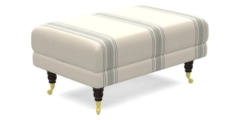 Alwinton Small Footstool In Bluebellgray Petite Mode & Haresfield 2.5 seater sofa In Linwood Omega Velvet 25 Pink