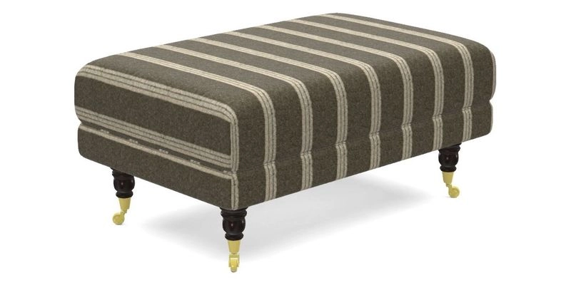 Alwinton Small Footstool In Bluebellgray Petite Mode & Haresfield 2.5 seater sofa In Linwood Omega Velvet 25 Pink