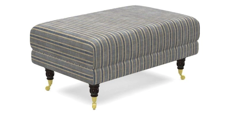 Alwinton Small Footstool In Bluebellgray Petite Mode & Haresfield 2.5 seater sofa In Linwood Omega Velvet 25 Pink