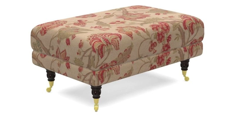 Alwinton Small Footstool In Bluebellgray Petite Mode & Haresfield 2.5 seater sofa In Linwood Omega Velvet 25 Pink
