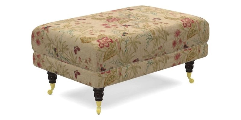 Alwinton Small Footstool In Bluebellgray Petite Mode & Haresfield 2.5 seater sofa In Linwood Omega Velvet 25 Pink