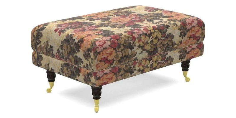 Alwinton Small Footstool In Bluebellgray Petite Mode & Haresfield 2.5 seater sofa In Linwood Omega Velvet 25 Pink