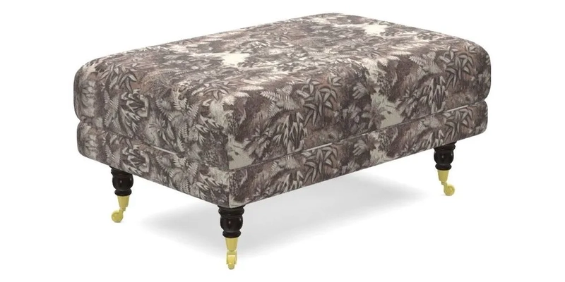 Alwinton Small Footstool In Bluebellgray Petite Mode & Haresfield 2.5 seater sofa In Linwood Omega Velvet 25 Pink